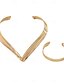 abordables Collar de mujer-Conjunto de joyas geométricas chapadas en oro para mujer: collar moderno en forma de V en capas y brazalete abierto para damas, ideal para cócteles, eventos laborales y atuendos de noche.