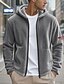 cheap Casual Jackets-Men&#039;s Winter Jacket Teddy Coat Casual Jacket Vacation Daily Thermal Warm Pocket Fleece Fall Winter American Flag Fashion Streetwear Hooded Regular Dark Gray Black Navy Blue Khaki Jacket