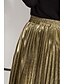 billige Chiffon skjørt-Dame الالتفاف Mote Fritid Maksi Høy Midje Skjørt عادي Flettet Mikroelastisk Fritid / hverdag Helg Sølv Svart Gylden Rød Sommer Polyester