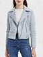 abordables Vestes en simili cuir-Femmes Veste Décontractée Gilet en daim Coupe-vent Chaud Fermeture éclair Avec Poches Mode Moderne Occasionnel Couleur Unie Sortir Week-end Fermeture éclair Régulier Revers en Pointe Coupe régulière