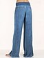 economico gamba larga e vita alta-Per donna Jeans Gamba larga Pantaloni Moda Streetwear Lunghezza intera Vita Alta Semplice Elastico in vita Traspirabilità Confortevole Streetwear Abbigliamento quotidiano Uscire Nero Azzurro