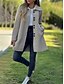abordables Abrigos de Invierno-Mujer Abrigo Cómodo Transpirable Bolsillo Moda Diario Plano Exterior Casual Diario Botonadura Simple Regular Diseño Ajuste regular Manga Larga Ropa de calle Negro Rojo Albaricoque Primavera Otoño
