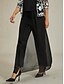 abordables Pantalons-Femmes Culottes Jambe Large Élégant Vacances Mode Long Taille haute Noir Été Printemps Automne