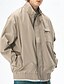 abordables Chaquetas Informales-Hombre Chaqueta ligera Chaqueta casual Vacaciones Diario Cortavientos Bolsillo Primavera Otoño Plano Moda Clásico Escote Chino Regular Albaricoque Negro Morado Verde Trébol Caqui Chaquetas