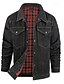 abordables Chaquetas Cargo-Hombre Chaqueta ligera Chaqueta casual Chaqueta de mezclilla Vacaciones Diario Bolsillo Otoño Invierno Plano Moda Clásico Diseño Regular Negro Marrón Verde Trébol Azul Oscuro Azul claro Chaquetas