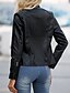 economico Giacche da Donna-Per donna Giacca in Ecopelle Confortevole Tasca Cerniera completa Moda Stile da Strada Semplice All&#039;aperto Casual Quotidiano Regolare Collo alla coreana Vestibilità regolare Manica Lunga Capispalla