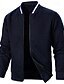 preiswerte Lässige Jacken-Herren Leichte Jacke Freizeitjacke Collegejacke Urlaub Täglich Tasche Spleißen Frühling Herbst Farbblock Mode Klassisch Stehkragen Regulär Waffelstoff Schwarz Weiß Wein Marineblau Khaki Jacken