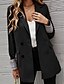 cheap Blazers &amp; Suits-Women&#039;s Blazer Comfortable Breathable Buttons Fashion Modern Plain Work Daily Regular Turndown Regular Fit Long Sleeve Outerwear Black Burgundy Navy Blue Fall Winter