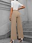 billiga breda ben och hög midja-Dam Brett skaft Byxor Streetwear Ledigt Fullängd Naturlig Slät Elastisk midja Bekväm Utomhus Semester Helgdag Rödbrun Rödvin Aska Mörkgrått Höst Normal
