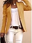 abordables Blazers Femme-Femmes Blazer Confortable Respirant Avec Poches Mode Quotidien Style OL Uni Bureau Travail Occasionnel Simple Boutonnage Régulier Revers Coupe régulière manche longue Vêtements d&#039;extérieur Noir