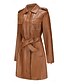 abordables Manteaux d&#039;Hiver-Femmes Manteau Coupe-vent Confortable Avec Poches Fermeture intégrale Mode street style Uni Extérieur Décontracté Quotidien Long Col Rabattu Coupe régulière manche longue Vêtements d&#039;extérieur Noir