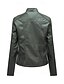voordelige Imitatieleren jassen-Dames Jas van imitatieleer Winddicht Comfortabel Zak Volledige ritssluiting Modieus Buiten Effen Straat Casual / Dagelijks Normaal Strijkijzer Normale pasvorm Lange mouw bovenkleding Diep Paars Zwart