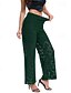 economico gamba larga e vita alta-Per donna Gamba larga Pantaloni Eleganti Streetwear Casual Lunghezza intera Naturale Semplice Pizzo Patchwork Elastico in vita Confortevole Ferie Uscire Verde translucido Nero Bianco Blu scuro Autunno