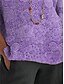 voordelige Boho Tops-Dames Overhemd Bloemig 3D Dagelijks Casual 3/4 mouw Strakke ronde hals Normale tops Dagelijks Feestdagen Afdrukken Paars Zomer Lente Herfst