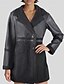 preiswerte Wintermäntel-Damen Kunstlederjacke Winterjacke Warm Bequem Tasche Knöpfe Mode Modern Lässig Einfach Ausgehen Wochenende Einreihig Regulär Steigendes Revers Normale Passform Langarm Oberbekleidung Schwarz Winter