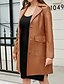 voordelige Winterjassen-Dames Jas Comfortabel Knop Modieus Street Style Effen Buiten Casual / Dagelijks Lang Strijkijzer Normale pasvorm Lange mouw bovenkleding Zwart Bordeaux Kameel Herfst Winter