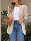 voordelige Blazers &amp; Kostuums-Dames Blazer Comfortabel Ademend Zak Knop Modieus Modern Effen Werk Dagelijks Normaal Strijkijzer Normale pasvorm Lange mouw bovenkleding Zwart Wit Khaki Lente Herfst