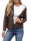 abordables Chaquetas de cuero sintético-Mujer Chaqueta de cuero sintético Cómodo Bolsillo Full Zip Moda Estilo callejero Plano Exterior Casual Diario Regular Con Capucha Ajuste regular Manga Larga Ropa de calle Negro Blanco Rojo Primavera
