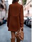 abordables Abrigos de Invierno-Mujer Abrigo Mantiene abrigado Cómodo Bolsillo Moda Moderno Plano Trabajo Diario Frente Abierto Regular Escote Chino Ajuste regular Manga Larga Ropa de calle Negro Marrón Caqui Otoño Invierno