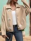 abordables Abrigos de Invierno-Mujer Abrigo Chaqueta casual Cómodo Bolsillo Botones Moda Moderno Casual Plano Noche Fin de semana Botonadura Simple Regular Cuello Vuelto Ajuste regular Manga Larga Ropa de calle Albaricoque Otoño