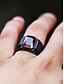 abordables Bijoux pour hommes-Bague homme en alliage noir avec pierre précieuse noire carrée – bague tendance pour un style décontracté ou de soirée