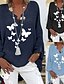 economico Camicie-Camicie da donna in cotone, a farfalla, eleganti, basiche, casual, a maniche lunghe, con scollo a V, da giorno, con stampa, nere, blu navy, blu cielo, estive, invernali