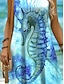 ieftine Artă și design rochii-Pentru femei Rochie Mini Rochie de Vară Rochie A line Rochie cu umeri Vacanță Casual Concediu Plajă Fit regulat Ombre Grafic Animal Fără manșon Stil Nautic Galben Roz Îmbujorat Albastru piscină Mov