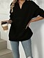 voordelige Textured Hoodies en Sweatshirts-Dames Trui-sweatshirt Sweatshirts Effen Streetwear Casual Lange mouw V-hals Normale tops Straat Feestdagen Uitgaan Zwart Blozend Roze Licht Grijs Licht Blauw Herfst Winter