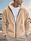 cheap Casual Jackets-Men&#039;s Winter Jacket Teddy Coat Casual Jacket Vacation Daily Thermal Warm Pocket Fleece Fall Winter American Flag Fashion Streetwear Hooded Regular Dark Gray Black Navy Blue Khaki Jacket