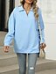 voordelige Textured Hoodies en Sweatshirts-Dames Trui-sweatshirt Sweatshirts Effen Streetwear Casual Lange mouw V-hals Normale tops Straat Feestdagen Uitgaan Zwart Blozend Roze Licht Grijs Licht Blauw Herfst Winter