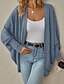 preiswerte Offene Frontstrickjacke-Damen Strickjacke Lässig Einfarbig Gerippt Kapuze Gestrickt Langarm Normale Oberteile Stricken Outdoor Ferien Ausgehen Schwarz Rosa Herbst