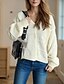 billige Cardigans og overtøj-Dame Bluse Cardigan Mode Gade Daglig Helfarve Rillet V-hals Strikket Langærmet Almindelige toppe Strikke Ferie I-byen-tøj Weekend Sort Hvid Forår Efterår