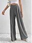 billige brede ben og højtaljet-Dame Bredt Bukseben Bukser Gade Afslappet Lang Høj Talje Vanlig Åndbarhed Blød Mikroelastisk Ferierejse Gade Dagligdagstøj Sort Lys pink Lyseblå Abrikos Efterår Regulær