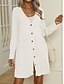 economico Cappotti &amp; Trench-Per donna Giacca Casual Confortevole Traspirante Bottoni Casual Semplice Vacanza Streetwear Casuale Abbigliamento quotidiano Monopetto Lungo Scollo a V Vestibilità regolare Manica Lunga Capispalla