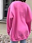 billige Teksturert hettegensere og sweatshirt-Dame Genser med genser Gensere عادي Gatemote Fritid Langermet Crew-hals Vanlige topper Gate Ferie Ut på byen Svart Rosa Brun Høst Vinter
