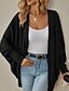 preiswerte Offene Frontstrickjacke-Damen Strickjacke Lässig Einfarbig Gerippt Kapuze Gestrickt Langarm Normale Oberteile Stricken Outdoor Ferien Ausgehen Schwarz Rosa Herbst