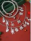 abordables Collier pour femme-Ensemble de bijoux de Noël pour femmes avec collier et bracelet superposés - style festif argenté avec flocon de neige, cloche et breloques cadeaux pour les fêtes et les célébrations de Noël