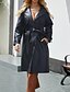 abordables Manteaux d&#039;Hiver-Femmes Manteau Confortable Boutons Mode street style Uni Extérieur Décontracté Quotidien Long Col Rabattu Coupe régulière manche longue Vêtements d&#039;extérieur Noir bleu marine Beige Automne Hiver