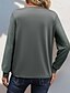 cheap Plain Tops-Women&#039;s T Shirt Tee Top Plain Fashion Modern Long Sleeve V Neck Regular Tops Daily Going out Lace Patchwork Light Grey Spring Fall