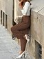 economico pantaloni eleganti da donna-Per donna Pantaloni Eleganti Moda Streetwear Lunghezza intera Naturale Semplice Tasca Elastico in vita Comodo Formale Ufficio Lavoro Nero Beige Caffè Autunno Vestibilità regolare