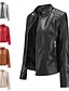 economico Giacche in finta pelle-Per donna Giacca in Ecopelle Confortevole Tasca Cerniera completa Moda Stile da Strada Semplice All&#039;aperto Casual Quotidiano Regolare Collo alla coreana Vestibilità regolare Manica Lunga Capispalla