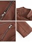 voordelige Imitatieleren jassen-Dames Jas van imitatieleer Winddicht Comfortabel Zak Volledige ritssluiting Modieus Buiten Effen Straat Casual / Dagelijks Normaal Strijkijzer Normale pasvorm Lange mouw bovenkleding Diep Paars Zwart