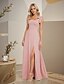 economico Abiti da damigella-Abito da damigella a trapezio, scollo quadrato, senza maniche, schiena scoperta, lunghezza pavimento, in chiffon con fiocco/i