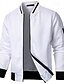 preiswerte Lässige Jacken-Herren Leichte Jacke Freizeitjacke Collegejacke Urlaub Täglich Tasche Spleißen Frühling Herbst Farbblock Mode Klassisch Stehkragen Regulär Waffelstoff Schwarz Weiß Wein Marineblau Khaki Jacken