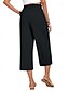 ieftine picior lat și talie înaltă-Pentru femei Picior Larg Pantaloni Capri Pantaloni Șic Stradă Casual Lungime gambă Natural Simplu Buzunar Design Elastic cu Cordon Απαλό În aer liber Vacanță Zilnic Gri Închis Roșu portocaliu Negru