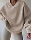 ieftine Hanorace texturate și pulovere-Pentru femei Pullover Simplu Șic Stradă Casual Confortabil Manșon Lung În V Topuri obișnuite Stradă Concediu Ieșire Maro Bej Gri Toamnă