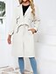 abordables Manteaux d&#039;Hiver-Femmes Manteau Confortable Boutons Mode street style Uni Extérieur Décontracté Quotidien Long Col Rabattu Coupe régulière manche longue Vêtements d&#039;extérieur Noir bleu marine Beige Automne Hiver