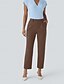 ieftine pantaloni rochii de dama-Pentru femei Costume Șic Stradă Casual Lungime totală Natural Simplu Buzunar Talie elastică Confortabil Afaceri Birou Muncă Gri Negru Albastru Marin Închis Cafea Toamnă Fit regulat