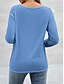 abordables T-shirt uni-Blouse femme couleur unie élégante décontractée col rond à manches longues tops réguliers quotidiens patchwork noir rose vin kaki bleu clair automne préautomne