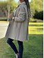 abordables Abrigos de Invierno-Mujer Abrigo Cómodo Transpirable Bolsillo Moda Diario Plano Exterior Casual Diario Botonadura Simple Regular Diseño Ajuste regular Manga Larga Ropa de calle Negro Rojo Albaricoque Primavera Otoño